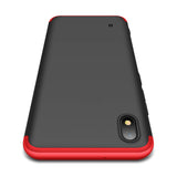 For Samsung A10 Ultra Slim PC Back Cover Non-slip Shockproof 360 Degree Full Protective Case Red black red