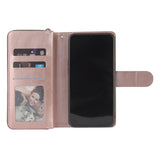 For Samsung A10/A20/A30/A50/A30S/A50S Pu Leather  Mobile Phone Cover Zipper Card Bag + Wrist Strap Rose gold