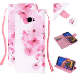 For Samsung J4 Plus/J6 Plus Cartoon Phone Shell Delicate Smartphone Case PU Leather Overall Protective Wallet Design peach blossom