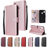 For OPPO Realme 3 pro Flip-type Leather Protective Phone Case with 3 Card Position Buckle Design Phone Cover  Rose gold