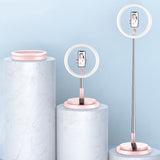 Selfie Ring Light LED Dimmable Video Studio Photography Lighting for Vlog Live Photo with Tripod Y2 fill light pink