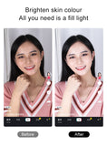 Selfie Ring Light LED Dimmable Video Studio Photography Lighting for Vlog Live Photo with Tripod Y2 fill light black