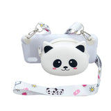 For HUAWEI Y5 2018/Y5 2019 Cellphone Case Mobile Phone Shell Shockproof TPU Cover with Cartoon Cat Pig Panda Coin Purse Lovely Shoulder Starp  White