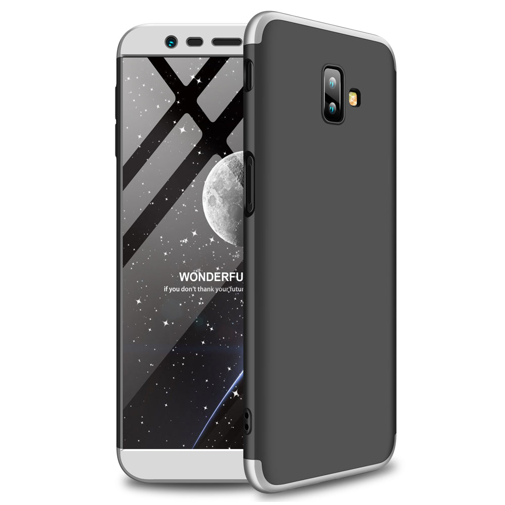 For Samsung J6 Plus/ J6 Prime 3 in 1 360 Degree Non-slip Shockproof Full Protective Case Silver black silver_Samsung J6 Plus/ J6 Prime