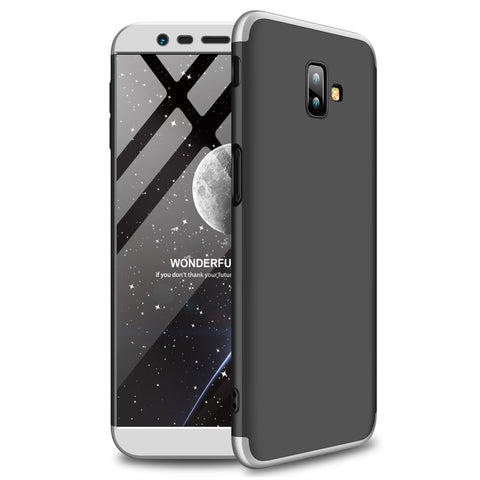 For Samsung J6 Plus/ J6 Prime 3 in 1 360 Degree Non-slip Shockproof Full Protective Case Silver black silver_Samsung J6 Plus/ J6 Prime