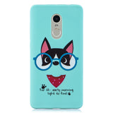 For Redmi note 4X/NOTE 4 Cartoon Lovely Coloured Painted Soft TPU Back Cover Non-slip Shockproof Full Protective Case with Lanyard Light blue