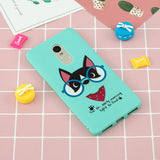 For Redmi note 4X/NOTE 4 Cartoon Lovely Coloured Painted Soft TPU Back Cover Non-slip Shockproof Full Protective Case with Lanyard Light blue