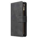 For HUAWEI P30 HUAWEI P30 lite HUAWEI P30 pro Multi-card Bracket Coin Wallet Zipper Mobile Phone PU Leather Phone Case  1 black