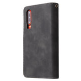 For HUAWEI P30 HUAWEI P30 lite HUAWEI P30 pro Multi-card Bracket Coin Wallet Zipper Mobile Phone PU Leather Phone Case  1 black