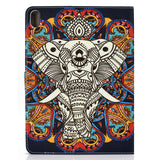 For iPad Pro 11 Laptop Protective Case Smart Stay Color Painted PU Cover with Front Snap Crown cat