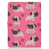 For iPad Pro 11 Laptop Protective Case Smart Stay Color Painted PU Cover with Front Snap Caring dog