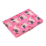 For iPad Pro 11 Laptop Protective Case Smart Stay Color Painted PU Cover with Front Snap Caring dog