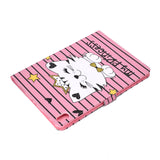 For iPad Pro 11 Laptop Protective Case Smart Stay Color Painted PU Cover with Front Snap Crown cat