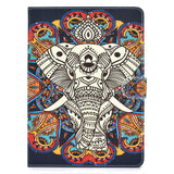 For iPad Pro 11 Laptop Protective Case Smart Stay Color Painted PU Cover with Front Snap Crown cat