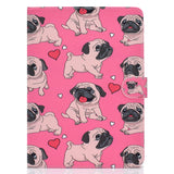For iPad Pro 11 Laptop Protective Case Smart Stay Color Painted PU Cover with Front Snap Caring dog