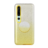 For XIAOMI CC9E/A3/10/10 PRO/K20/K20 pro Phone Case Gradient Color Glitter Powder Phone Cover with Airbag Bracket yellow