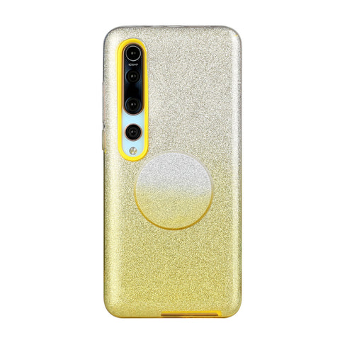 For XIAOMI CC9E/A3/10/10 PRO/K20/K20 pro Phone Case Gradient Color Glitter Powder Phone Cover with Airbag Bracket yellow