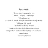 Universal USB Charging Station 6 Port Multi USB C Charger 45W USB PD Quick Charge for Smartphone Tab black_AU regulations