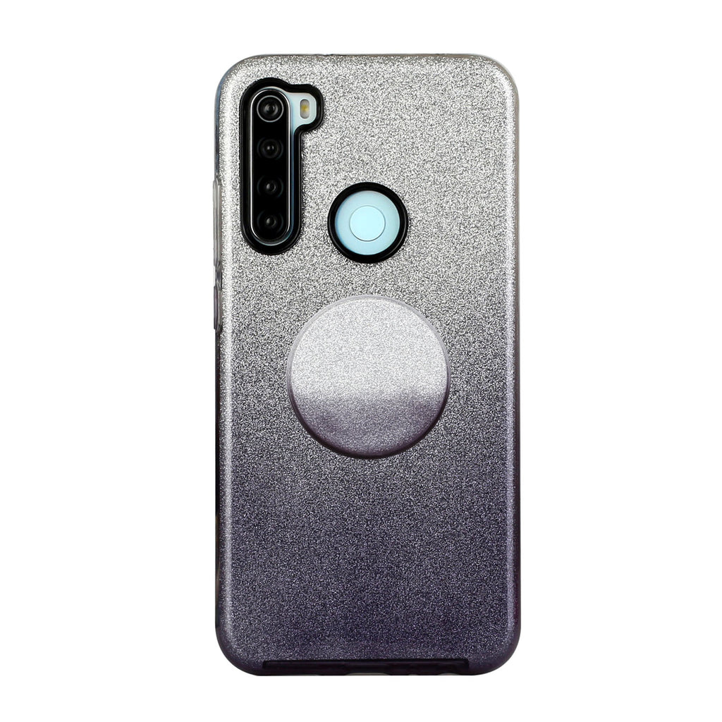 For OPPO Realme 5/Realme 5 Pro/A5 2020/A9 2020/A52/A92 Phone Case Gradient Color Glitter Powder Phone Cover with Airbag Bracket black