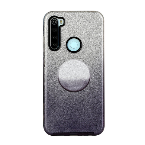 For OPPO Realme 5/Realme 5 Pro/A5 2020/A9 2020/A52/A92 Phone Case Gradient Color Glitter Powder Phone Cover with Airbag Bracket black