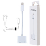 Dual Lightning Headphone Audio and Charge Adapter for iPhone X 8/8 Plus 7/7Plus  white