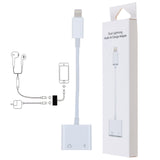 Dual Lightning Headphone Audio and Charge Adapter for iPhone X 8/8 Plus 7/7Plus  white