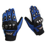 Outdoor Sports Cycling Stainless Steel Protective All-finger Motorcycle Touch Screen Gloves red_XXL