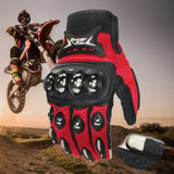 Outdoor Sports Cycling Stainless Steel Protective All-finger Motorcycle Touch Screen Gloves red_XXL