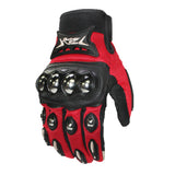 Outdoor Sports Cycling Stainless Steel Protective All-finger Motorcycle Touch Screen Gloves red_XL