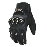 Outdoor Sports Cycling Stainless Steel Protective All-finger Motorcycle Touch Screen Gloves red_XL