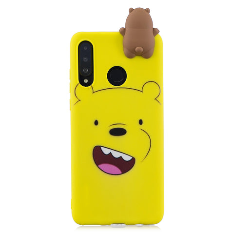 For HUAWEI P30 lite 3D Cute Coloured Painted Animal TPU Anti-scratch Non-slip Protective Cover Back Case yellow