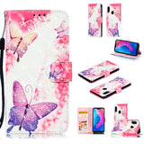 For Redmi 6 pro/XIAOMI A2 LITE 3D Coloured Painted Leather Protective Case with Bracket & Card Position & Lanyard Jingle cat