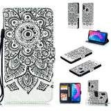 For Redmi 6 pro/XIAOMI A2 LITE 3D Coloured Painted Leather Protective Case with Bracket & Card Position & Lanyard Jingle cat