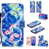 For Redmi 6 pro/XIAOMI A2 LITE 3D Coloured Painted Leather Protective Case with Bracket & Card Position & Lanyard Jingle cat
