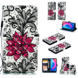 For Redmi 6 pro/XIAOMI A2 LITE 3D Coloured Painted Leather Protective Case with Bracket & Card Position & Lanyard Jingle cat