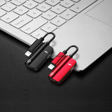 For iPhone 8/8 Plus AUX Adapter and Charge Cable (Headphone Adapter+Charger) red