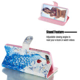 For HUAWEI honor 7C / Enjoy 8/Y7PRIME 2018/Y7 PRO 2018/NOVA2 LITE 3D Coloured Painted PU Magnetic Clasp Phone Case with Card Slots Bracket Lanyard Blue peacock