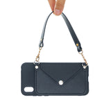 For HUAWEI Y5 2018/2019/Y6 2019/Y7 2019/PSMART Z/Y9 2019 Mobile Phone Cover with Pu Card Holder + Hand Rope + Straddle Rope black