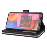 For Samsung A10/A20/A30/A50/A30S/A50S Pu Leather  Mobile Phone Cover Zipper Card Bag + Wrist Strap black