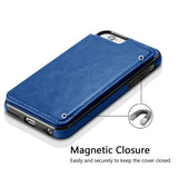 Multifunction Magnetic Leather Wallet Case Card Slot Shockproof Full Protection Cover for iPhone X 7/8 7/8 Plus black