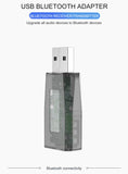 Universal USB Bluetooth 5.0 TV Computer Wireless Audio Receiver Transmitter Adapter Transparent