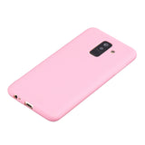 for Samsung A6 plus 2018 Lovely Candy Color Matte TPU Anti-scratch Non-slip Protective Cover Back Case dark pink