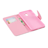 For Samsung J4 Plus/J6 Plus Cartoon Phone Shell Delicate Smartphone Case PU Leather Overall Protective Wallet Design Red lip cat