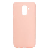 for Samsung A6 plus 2018 Lovely Candy Color Matte TPU Anti-scratch Non-slip Protective Cover Back Case Light pink