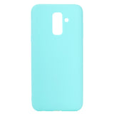 for Samsung A6 plus 2018 Lovely Candy Color Matte TPU Anti-scratch Non-slip Protective Cover Back Case Light blue
