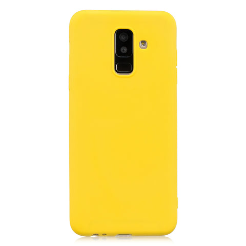 for Samsung A6 plus 2018 Lovely Candy Color Matte TPU Anti-scratch Non-slip Protective Cover Back Case yellow