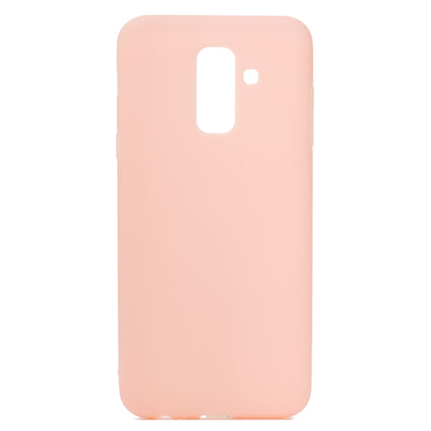 for Samsung A6 plus 2018 Lovely Candy Color Matte TPU Anti-scratch Non-slip Protective Cover Back Case Light pink