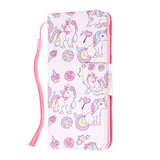 For Samsung J4 Plus/J6 Plus Cartoon Phone Shell Delicate Smartphone Case PU Leather Overall Protective Wallet Design peach blossom