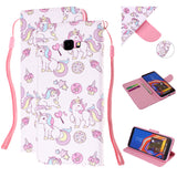 For Samsung J4 Plus/J6 Plus Cartoon Phone Shell Delicate Smartphone Case PU Leather Overall Protective Wallet Design Red lip cat