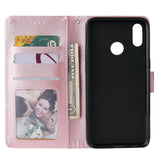 For OPPO Realme 3 pro Flip-type Leather Protective Phone Case with 3 Card Position Buckle Design Phone Cover  Red wine